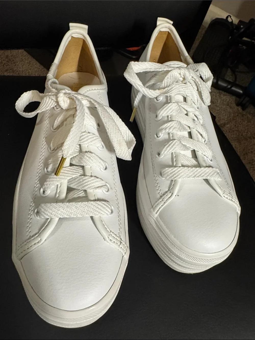 KEDS Triple Up White Leather Platform Sneaker Size 8